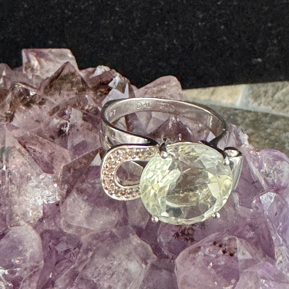 Daliglio Women's 14K White Gold Over Sterling Silver Amethyst and Diamond - Picture 4 of 11